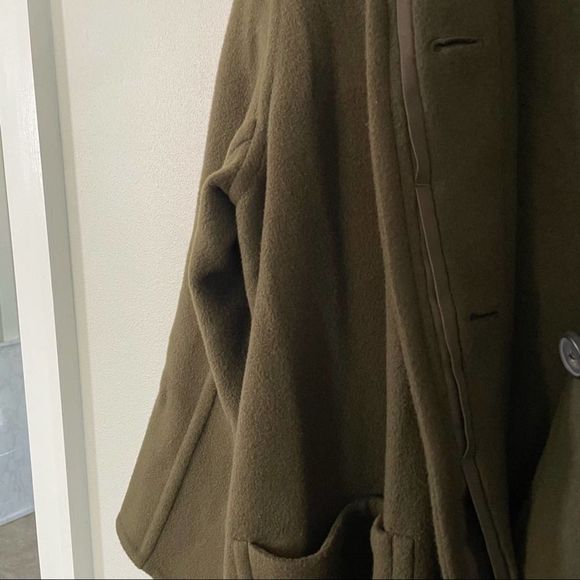 Vince Patch Pocket Wool-Blend Coat Pine Olive Size large - Picture 9 of 15